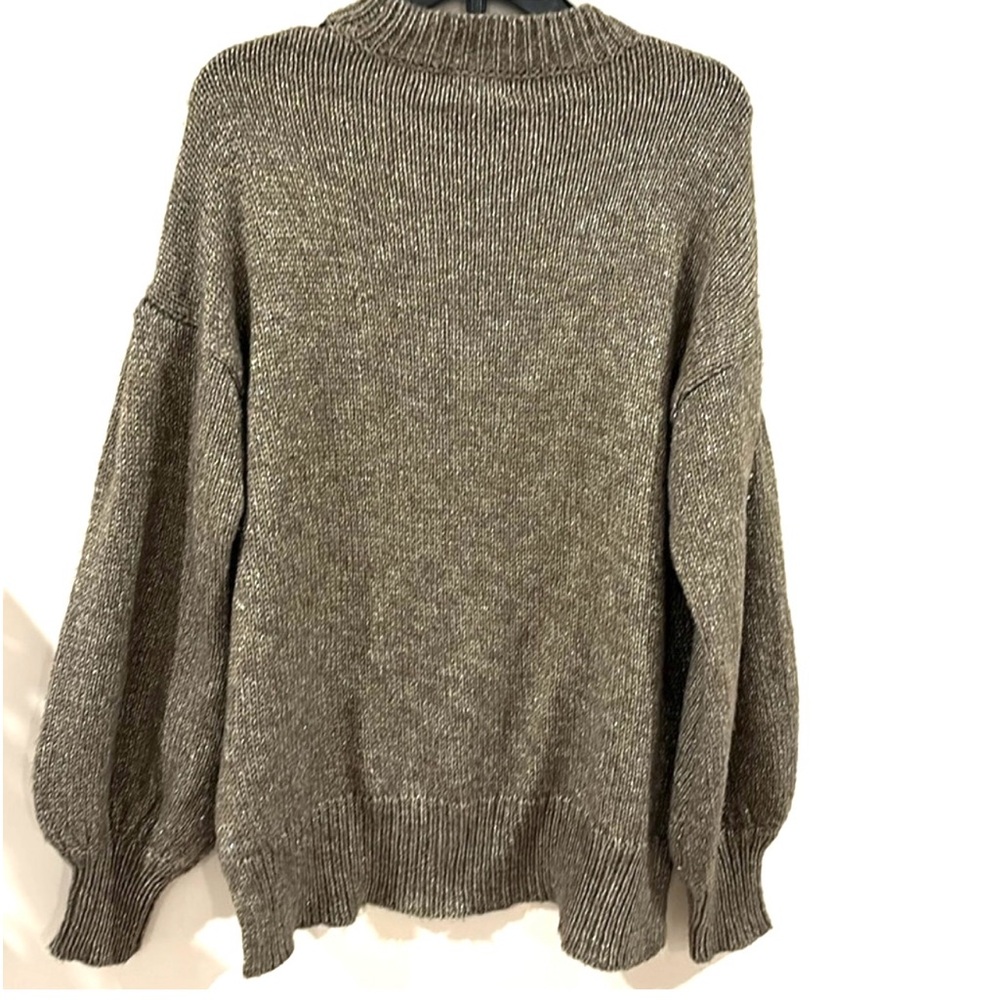 AVA & VIV Metallic Golden Fancy Holiday Size 1X Knit Sweater - Picture 2 of 10